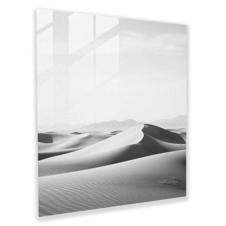 The Most Beautiful Landscapes Of The World - Desert Landscape Glass Print - The Most Beautiful Landscapes Of The World, Wall Decoration, Home Decoration, Minimalist Black And White Photograph