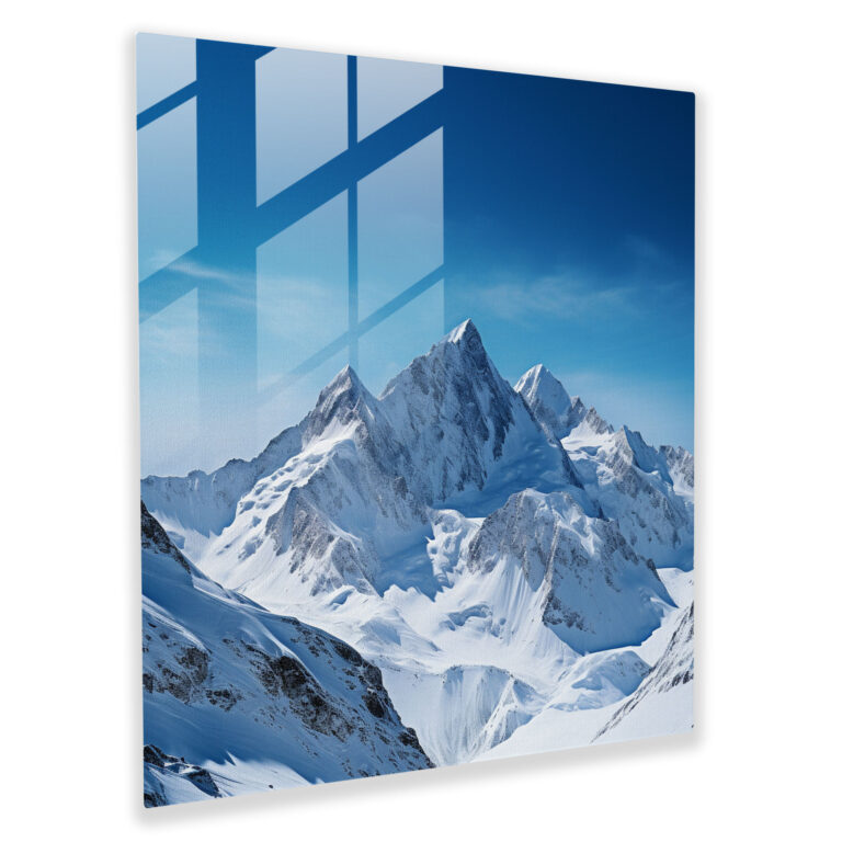 The Most Beautiful Landscapes Of The World - Snowy Mountain Majesty Glass Print - The Most Beautiful Landscapes Of The World, Glass Art, Home Decoration, Grandeur