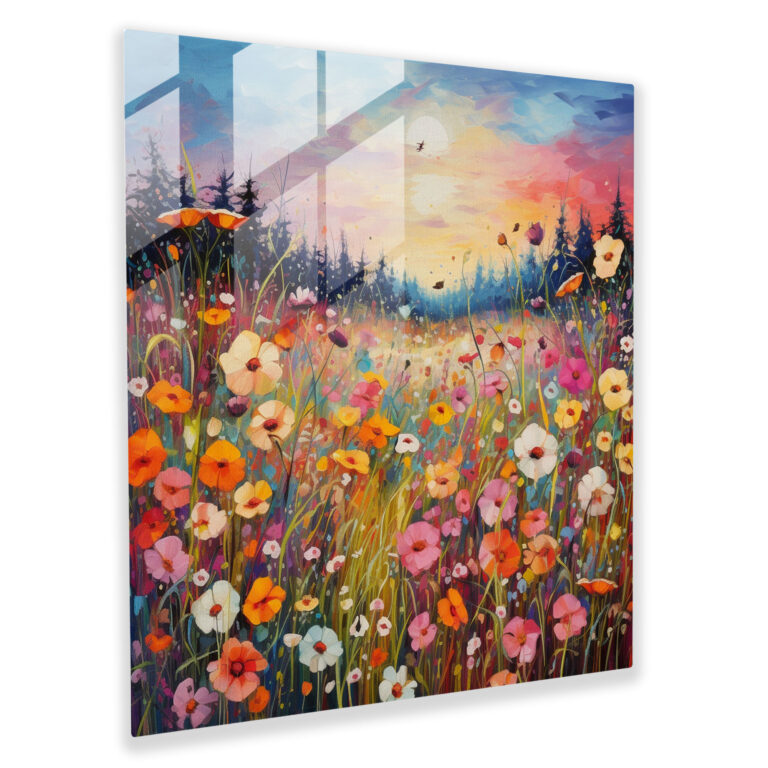 The Most Beautiful Landscapes Of The World - Colorful Meadow Glass Print - The Most Beautiful Landscapes Of The World, Blooming Wildflowers, Glass Wall Art, Glass Art