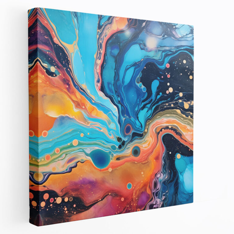 The Most Beautiful Landscapes Of The World - Colorful Reflections Canvas Print - The Most Beautiful Landscapes Of The World, Wall Decoration, Tranquil Lake, Acrylic Pour