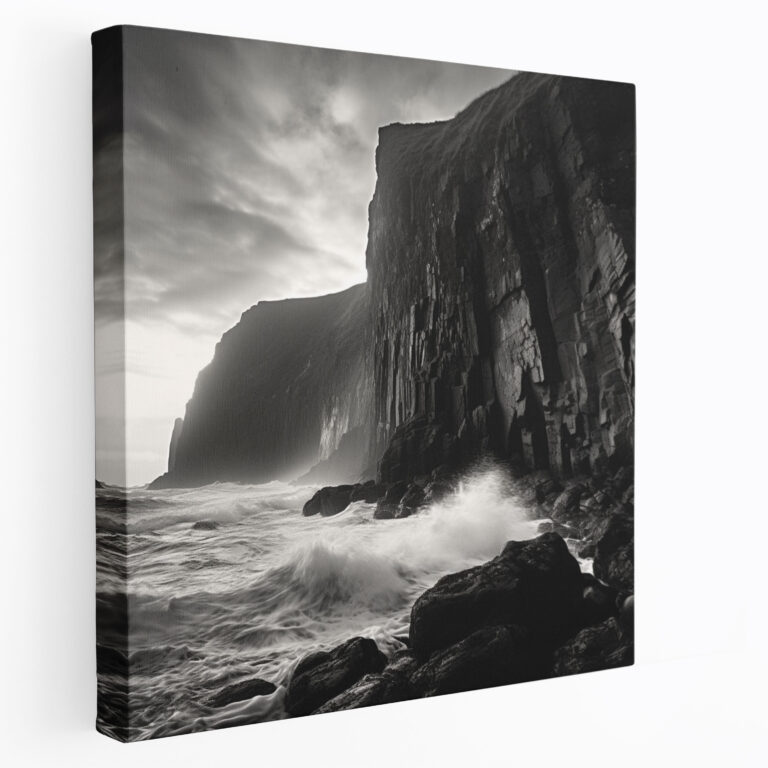 The Most Beautiful Landscapes Of The World - Dramatic Coastline Canvas Print - The Most Beautiful Landscapes Of The World, The Most Beautiful Landscapes Of The World, Canvas, Black And White Photograph