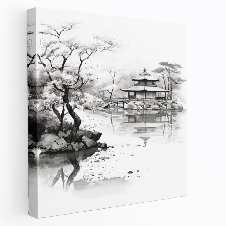 The Most Beautiful Landscapes Of The World - Japanese Garden Minimalist Canvas Print - The Most Beautiful Landscapes Of The World, Canvas, Serene Atmosphere, Canvas Print