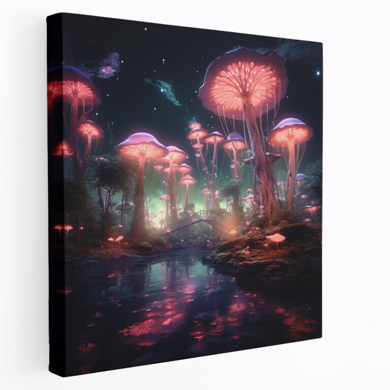 The Most Beautiful Landscapes Of The World: Dreamlike Forest Canvas Print - The Most Beautiful Landscapes Of The World, Glowing Mushrooms, Floating Islands, The Most Beautiful Landscapes Of The World