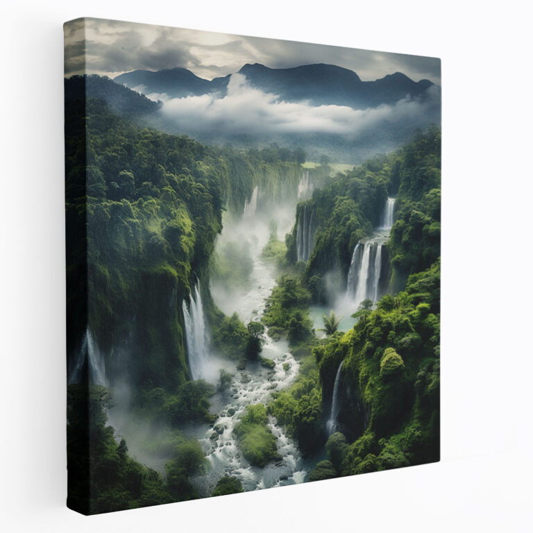 The Most Beautiful Landscapes Of The World - Majestic Waterfalls Canvas Print - The Most Beautiful Landscapes Of The World, Canvas, Wall Art, Aerial View