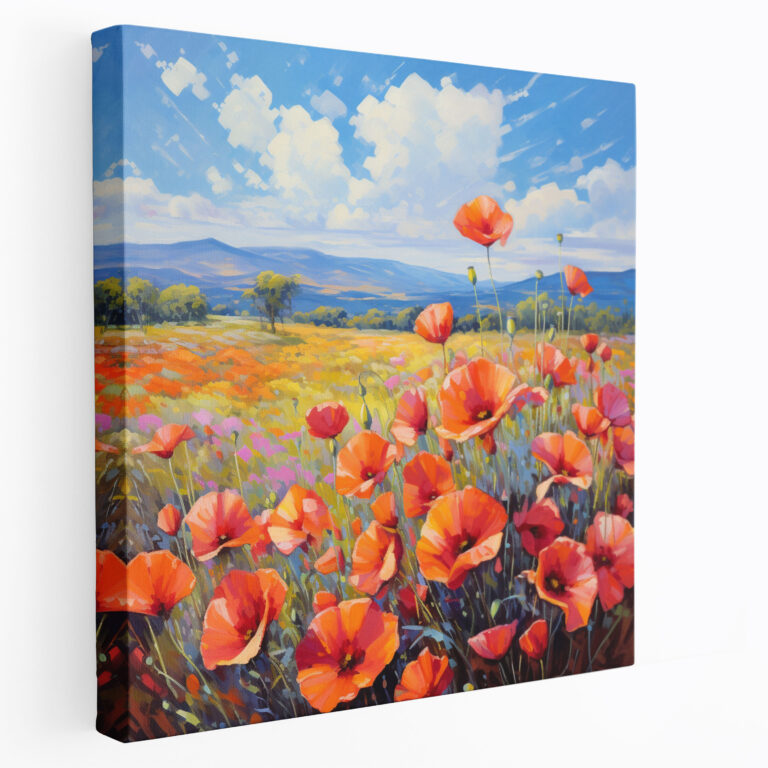 The Most Beautiful Landscapes Of The World - Vibrant Poppies Canvas Print - The Most Beautiful Landscapes Of The World, Wall Decoration, Canvas Print, The Most Beautiful Landscapes Of The World