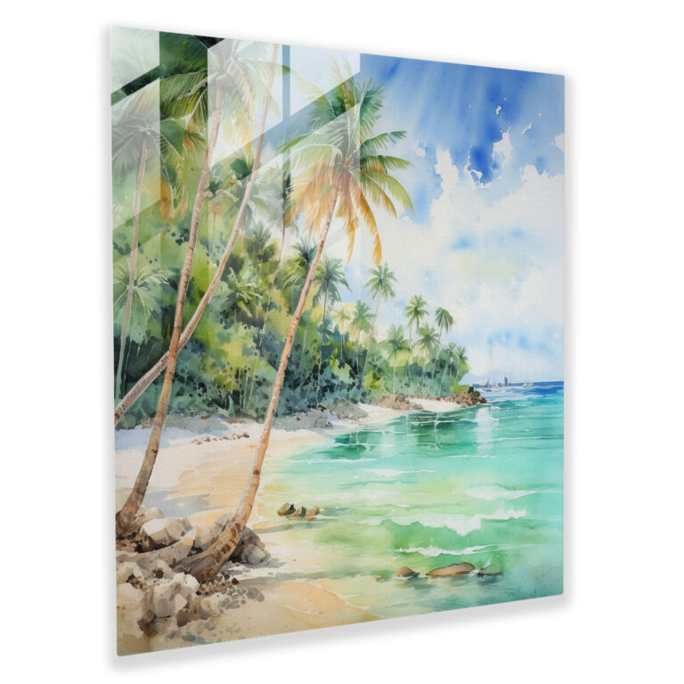 Tropical Paradise Glass Print - Tropical, Glass Wall Art, Glass Print, Wall Decoration