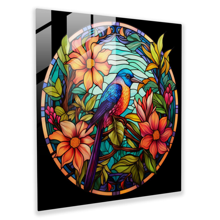 Tropical Aviary Glass Wall Art - Tropical, Tropical Aviary, Modern Art, Glass Art