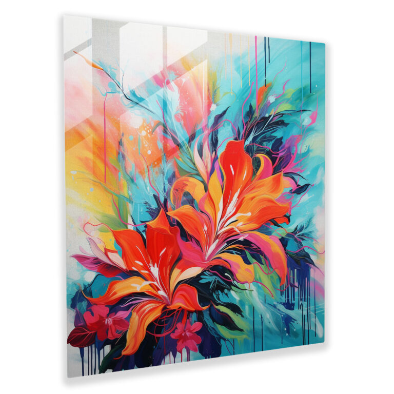 Vibrant Energy Glass Wall Art - Tropical, Vibrant Colors, Home Decoration, Energy