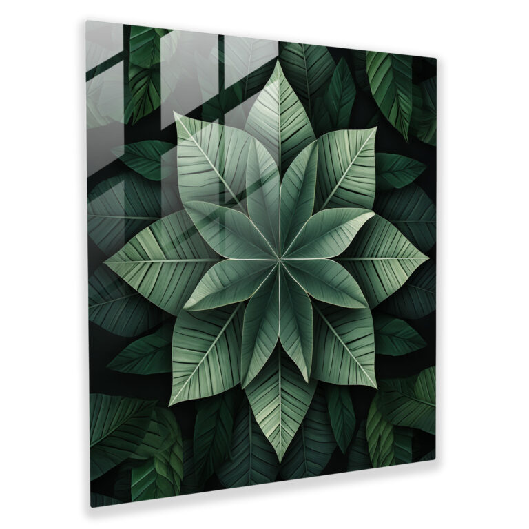 Tropical Symmetry Glass Wall Art - Tropical, Tropical, Geometric Design, Home Decoration