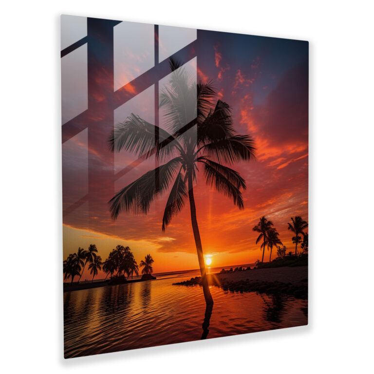 Tropical Palm Glass Print - Tropical, Home Decoration, Wall Decoration, Tropical