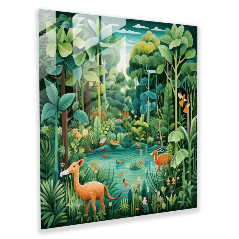 Tropical Forest Glass Print - Tropical, Lush Greenery, Glass Print, Imagination