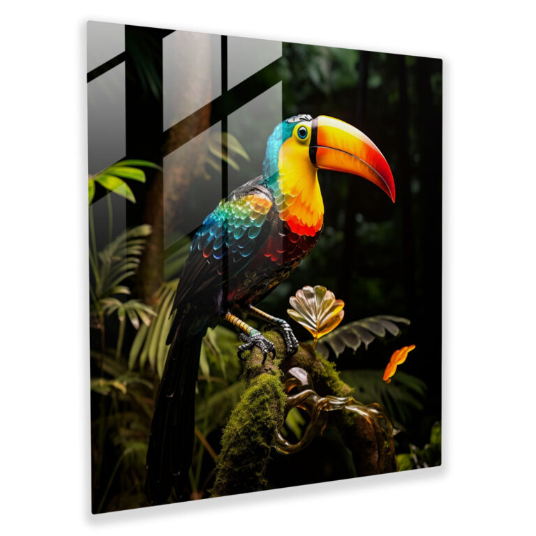Toucan Glass Sculpture - Tropical, Glass Art, Tropical, Realistic Glass Sculpture