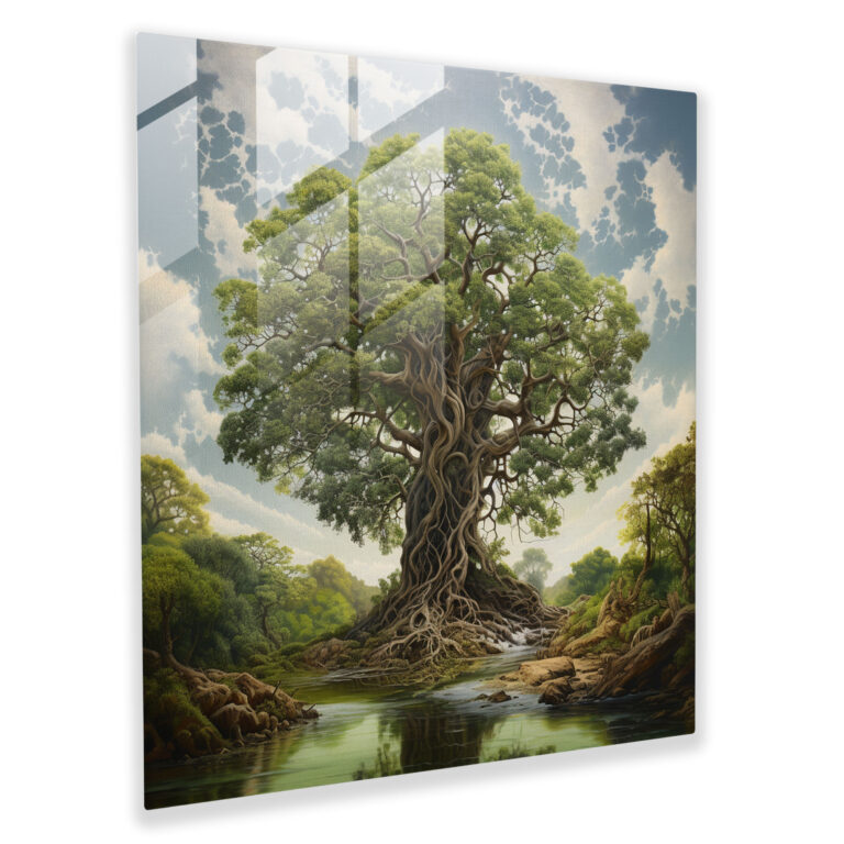 Realistic Tree Of Life Glass Print - Tree Of Life, Tree Of Life, Glass Print, Modern Art
