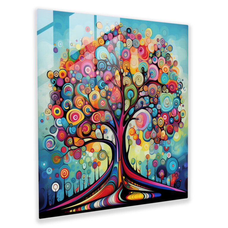 Whimsical Tree Of Life Glass Print - Tree Of Life, Glass Print, Wall Decoration, Tree Of Life