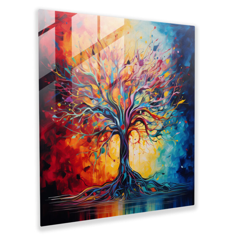 Tree Of Life Glass Print - Modern Abstract Painting - Tree Of Life, Modern Art, Tree Of Life, Wall Decoration