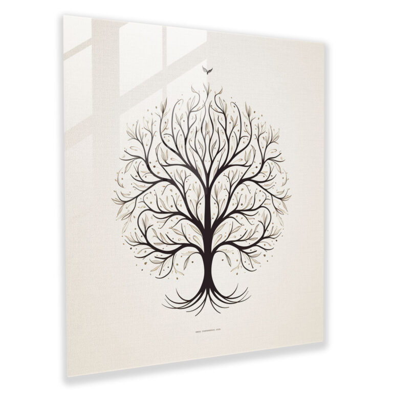 Tree Of Life Glass Print - Minimalist Design - Tree Of Life, Glass Print, Home Decoration, Wall Decoration