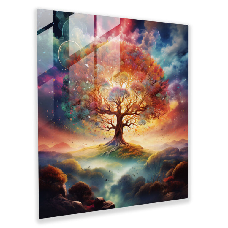 Tree Of Life Glass Print - Surreal Landscape - Tree Of Life, Glass Art, Landscape, Home Decoration