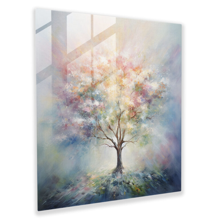 Tree Of Life Glass Print - Impressionist Painting - Tree Of Life, Wall Decoration, Impressionist Painting, Tree Of Life
