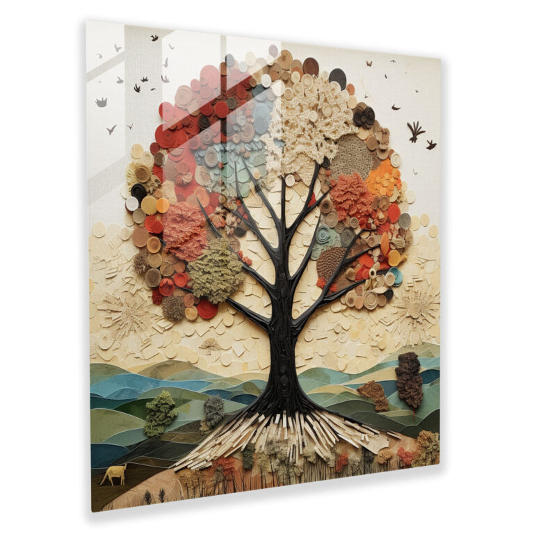 Multi-Dimensional Tree Of Life Glass Print - Tree Of Life, Modern Art, Creativity, Mixed Media