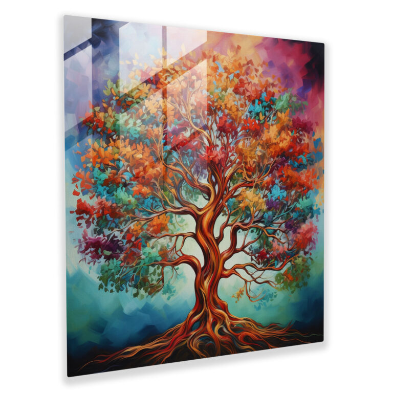 Majestic Tree Of Life Glass Print - Tree Of Life, Wall Decoration, Sophistication, Craftsmanship