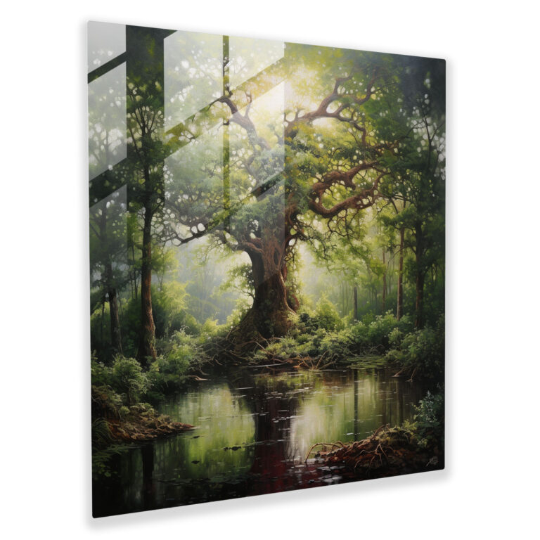 Tree Of Life Canvas Print - Serene Landscape Oil Painting - Tree Of Life, Serene Landscape, Canvas, Tree Of Life