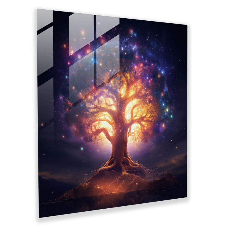Celestial Tree Of Life Canvas Print - Tree Of Life, Wall Art, Mystical Digital Painting, Celestial