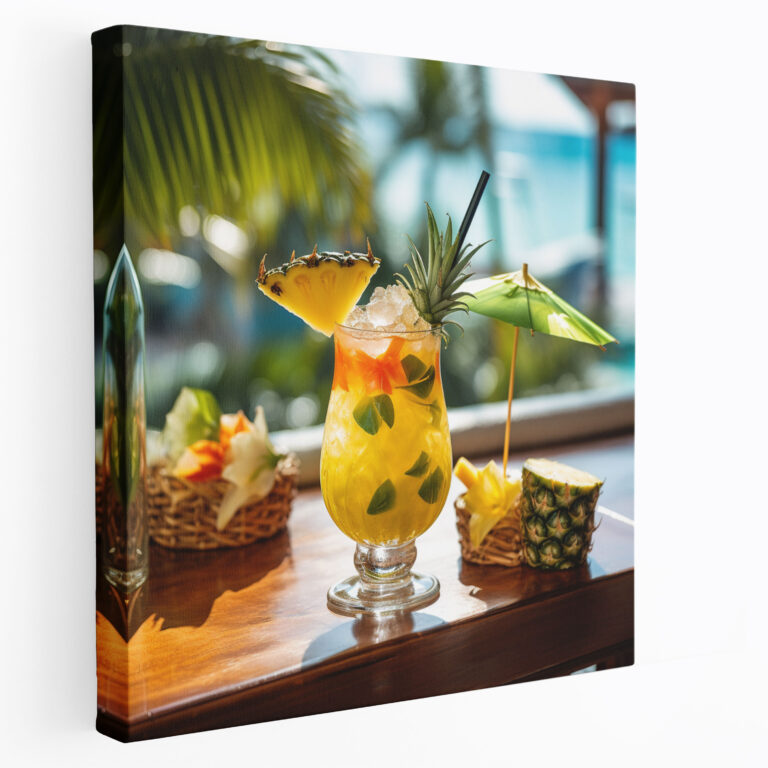 Tropical Cocktail Wall Art - Tropical, Home Decoration, Canvas Wall Art, Tropical