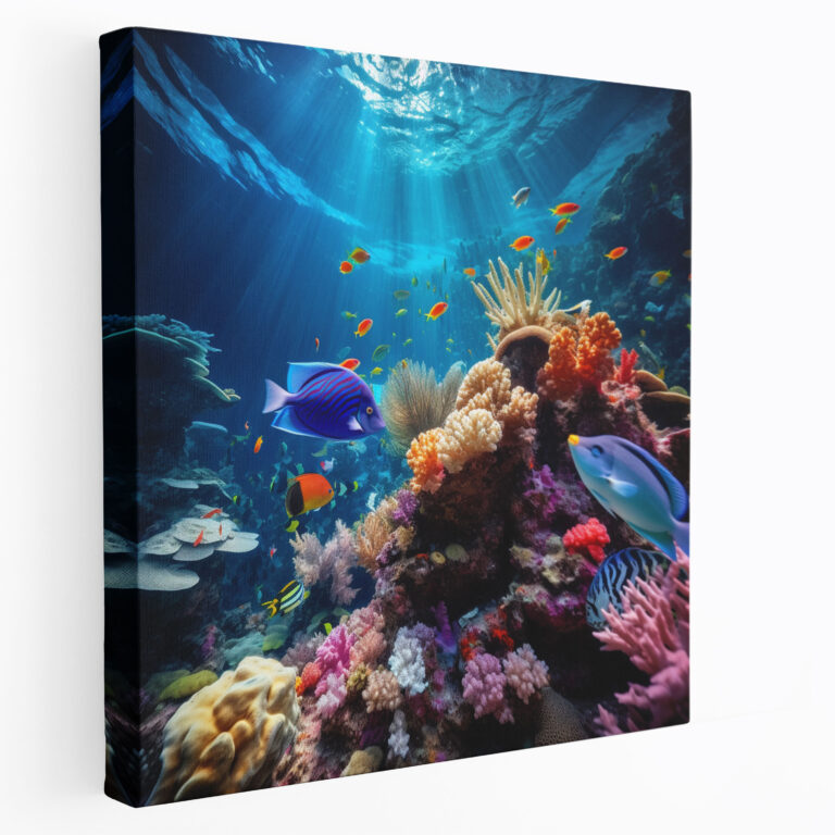Tropical Coral Reef Canvas Print - Tropical, Tropical Fish, Canvas Wall Art, Underwater