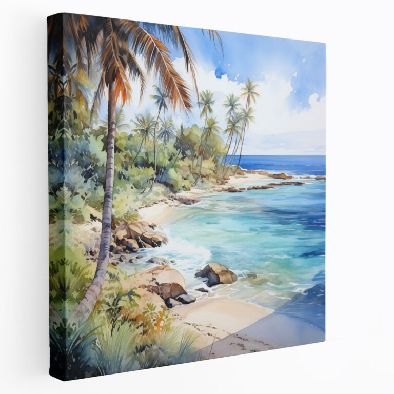 Tropical Paradise Canvas Print - Tropical, Canvas Print, Beach Scene, Wall Decoration