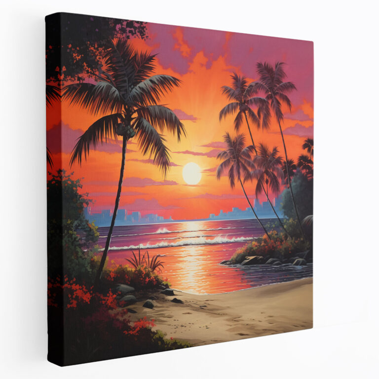 Tropical Sunset Canvas Print - Tropical, Tropical Sunset, Calm Beach, Tranquility