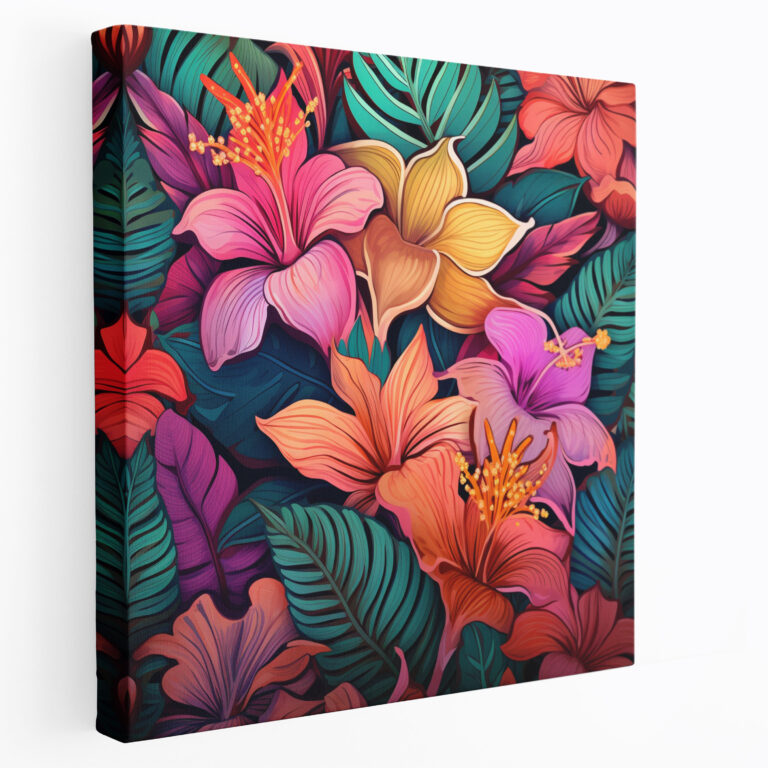 Tropical Blooms Canvas Print - Tropical, Vibrant, Canvas, Blooming Flowers