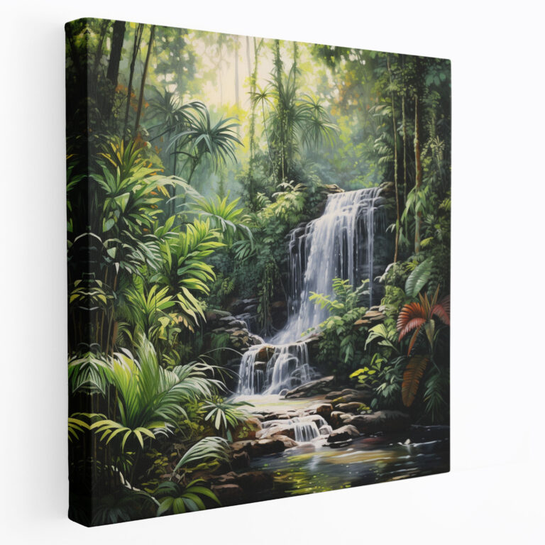 Tropical Waterfall Canvas Print - Tropical, Tropical, Wall Decoration, Canvas