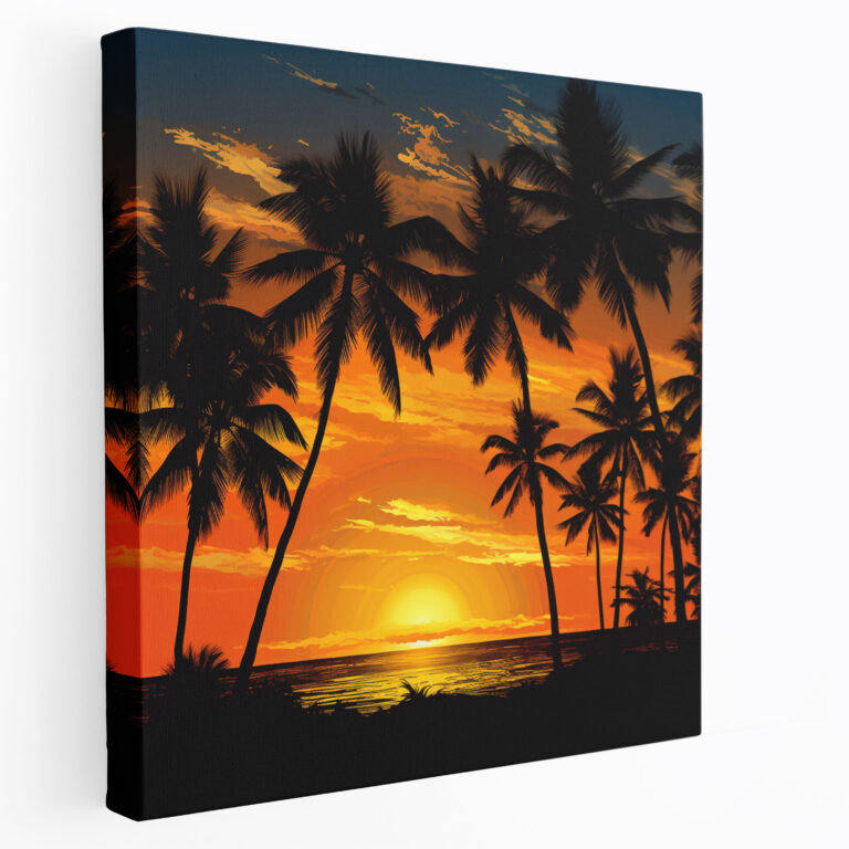 Tropical Silhouette Wall Art - Tropical, Wall Decoration, Canvas, Vivid Colors