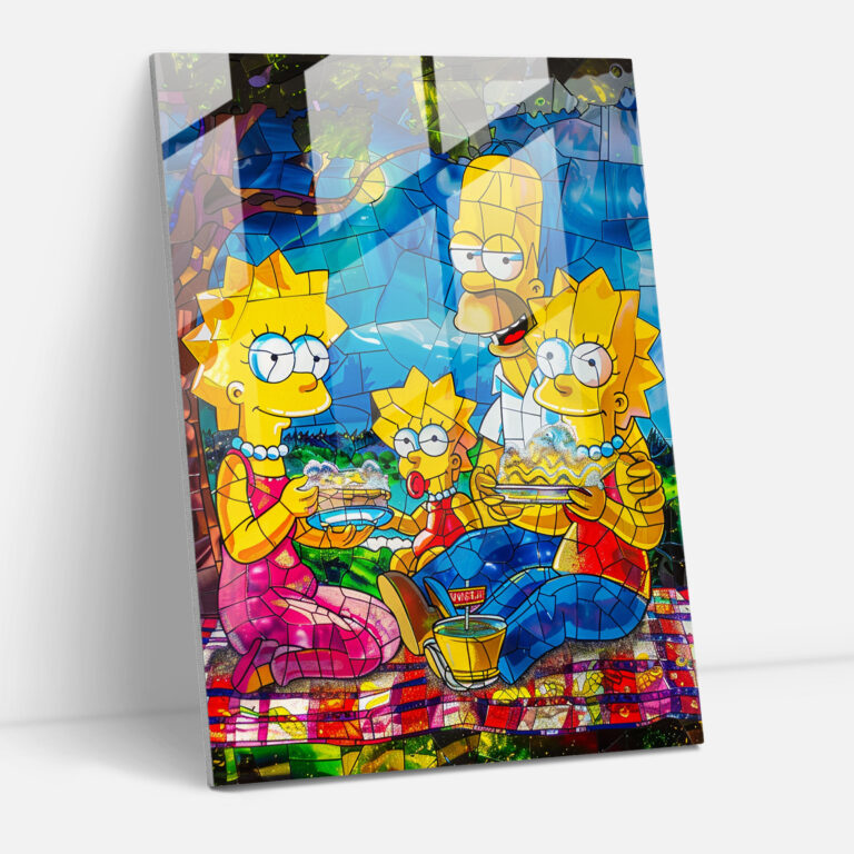 The Simpsons Glass Print - The Simpsons, Simpson Family, Wall Decoration, Glass Wall Art
