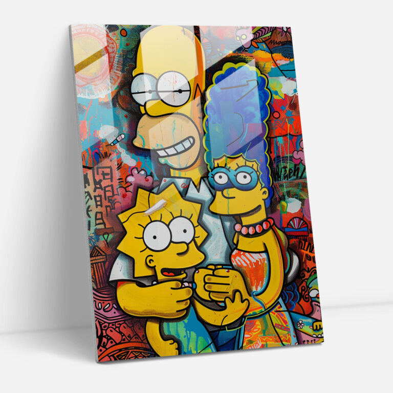 The Simpsons Glass Print - The Simpsons, Wall Decoration, The Simpsons, Glass Wall Art