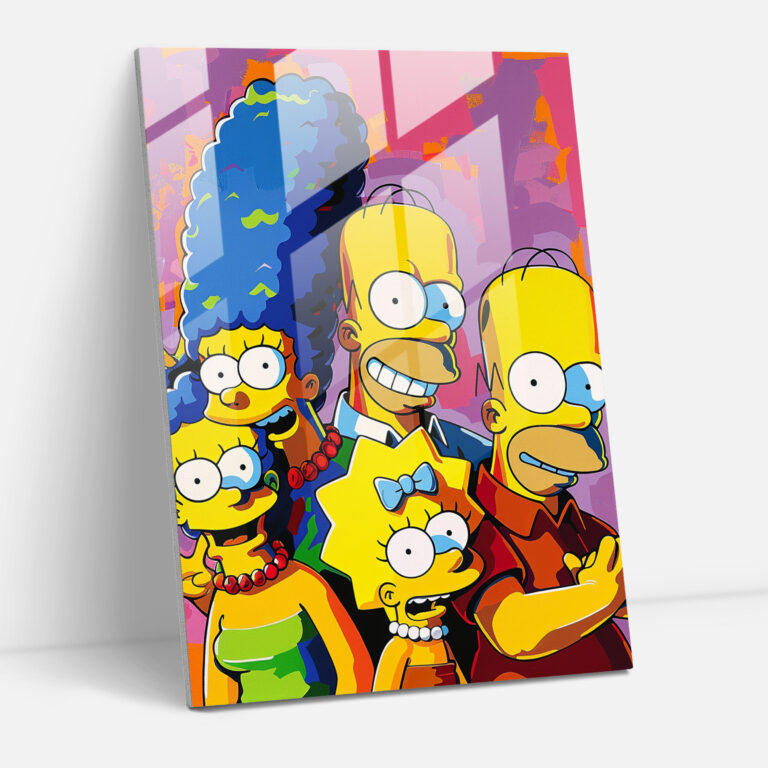 The Simpsons Glass Print - The Simpsons, Home Decoration, The Simpsons, Wall Decoration