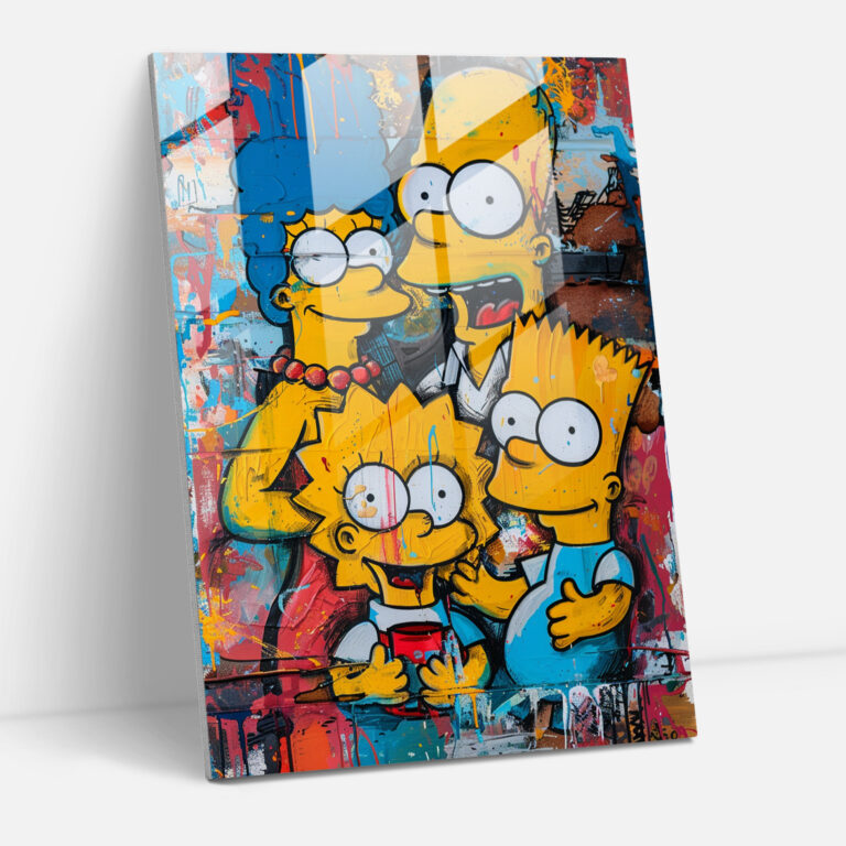 The Simpsons Glass Print - The Simpsons, Glass Art, The Simpsons, Wall Decoration