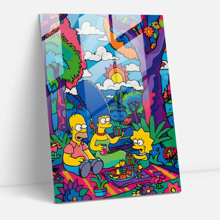 The Simpsons Glass Print - The Simpsons, Glass Wall Art, Wall Decoration, Picnic