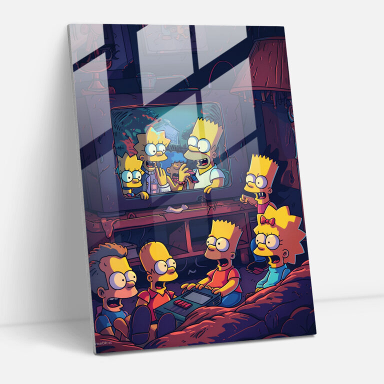 The Simpsons Glass Print - Family Fun - The Simpsons, Wall Decoration, Glass Art, Home Decoration