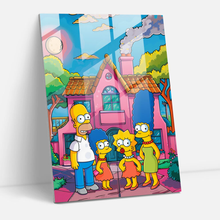The Simpsons Glass Print - The Simpsons, Vibrant Colors, Glass Art, Glass Print