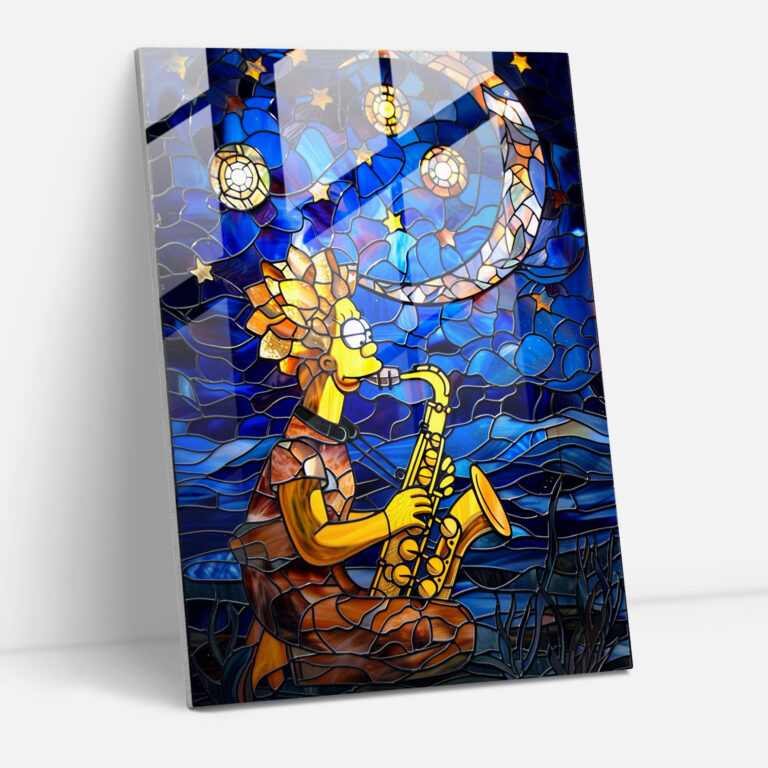 Lisa Simpson Glass Print - The Simpsons, The Simpsons, Home Decoration, Lisa Simpson