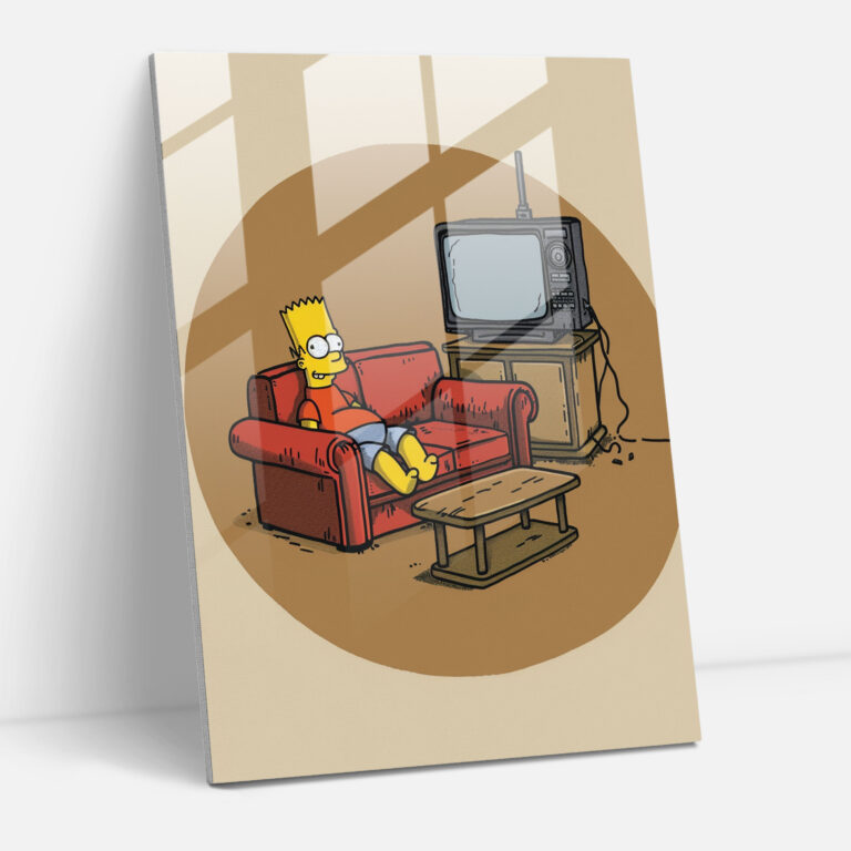 Simpsons Couch Glass Print - The Simpsons, Glass Art, Wall Decoration, Modern Art
