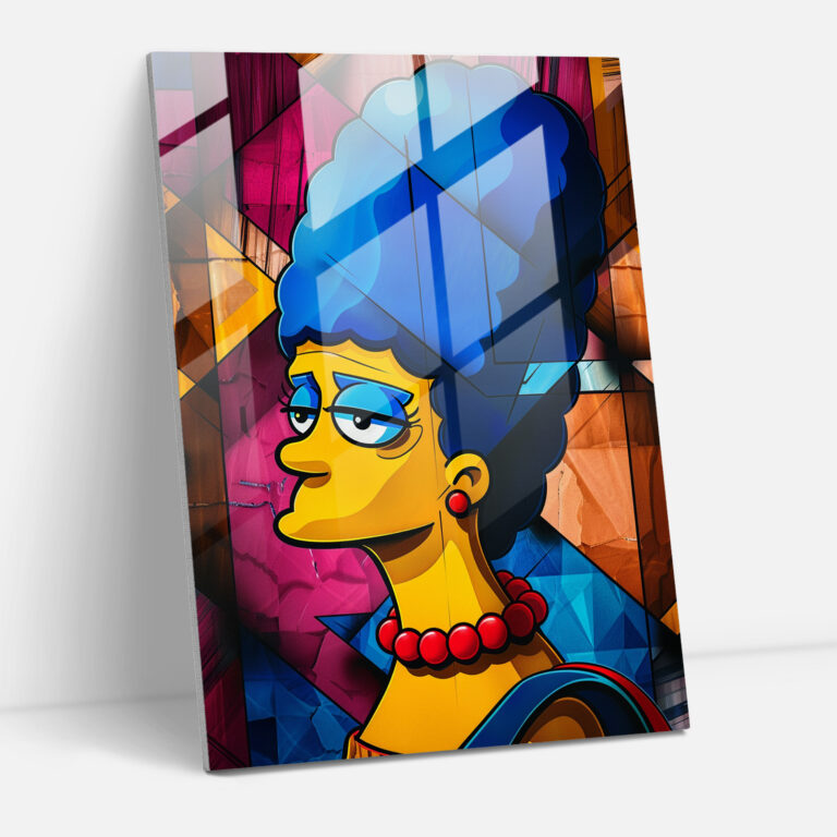 Marge Simpson Glass Print - The Simpsons, Glass Print, Modern Art, Glass Art