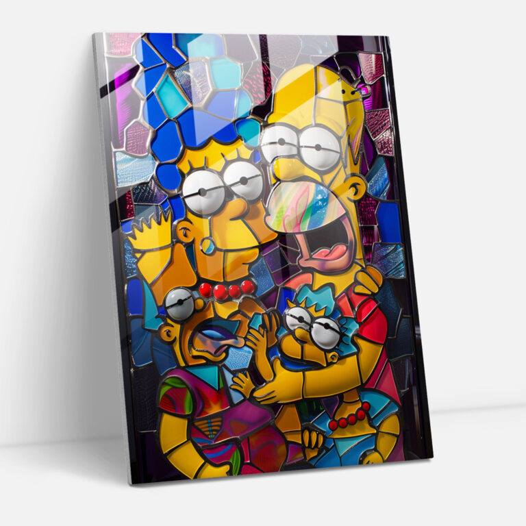 Kaleidoscope Simpsons Glass Print - The Simpsons, The Simpsons, Contemporary, Modern Art