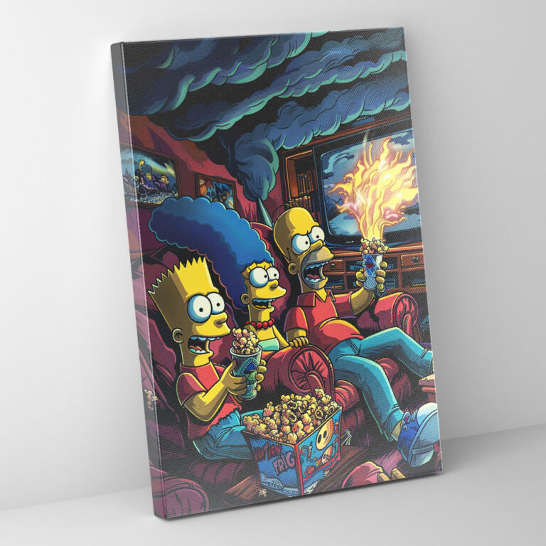 The Simpsons Canvas Print - Retro Comic Book Style Wall Art - The Simpsons, Canvas, The Simpsons, Retro