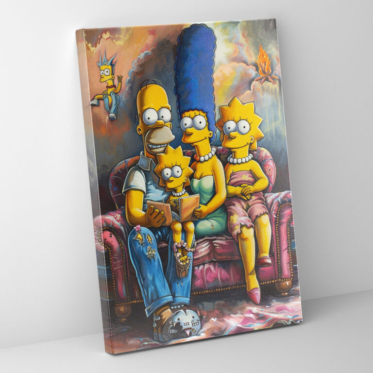 The Simpsons Canvas Print - Classic Hand-Painted Portrait - The Simpsons, Canvas Wall Art, Home Decoration, Simpson Family