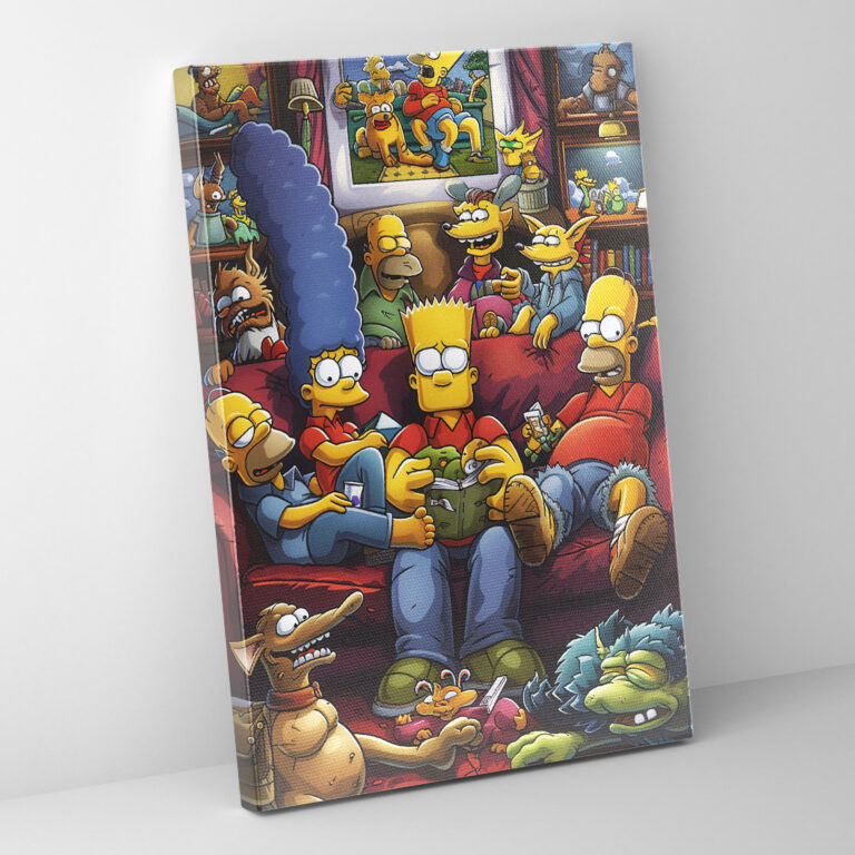 The Simpsons Canvas Print - Simpson Family On The Couch - The Simpsons, Wall Decoration, Wall Art, The Simpsons
