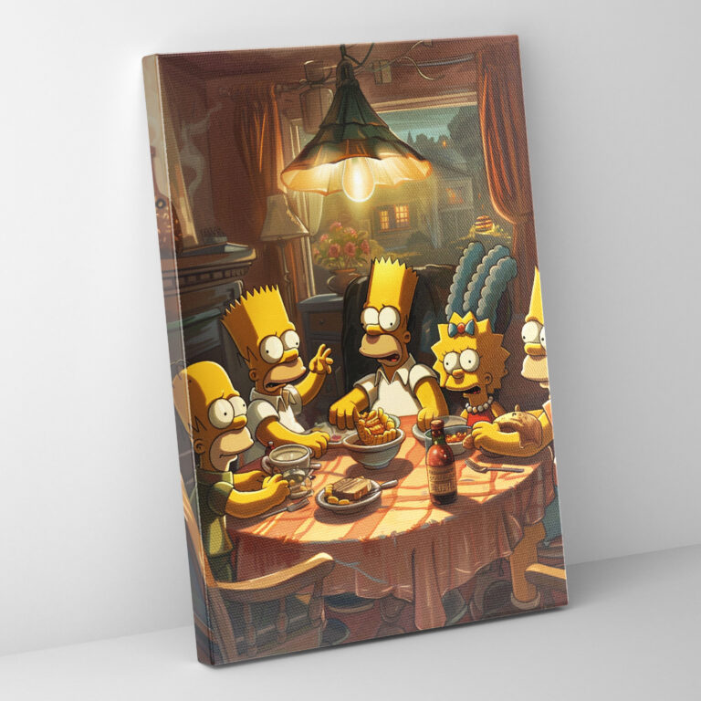The Simpsons Canvas Print - Family Meal Wall Art - The Simpsons, Wall Art, Home Decoration, The Simpsons