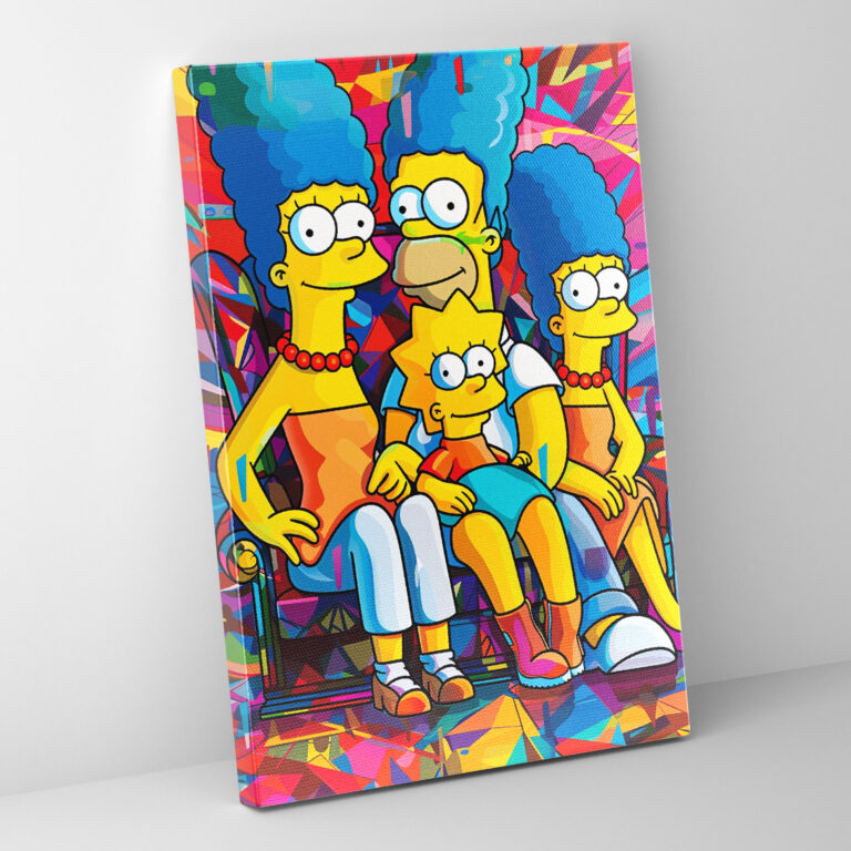 The Simpsons Canvas Print - Retro Pop Art Wall Decoration - The Simpsons, Canvas Wall Art, The Simpsons, Wall Art