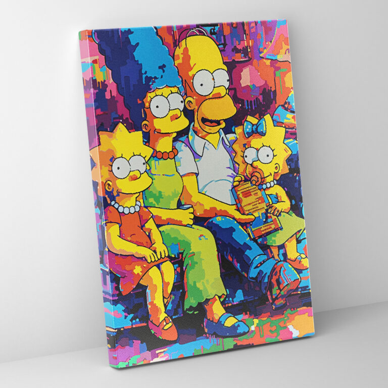 The Simpsons Canvas Print - Colorful Pop Art Couch - The Simpsons, Colorful, Canvas, Pop Art